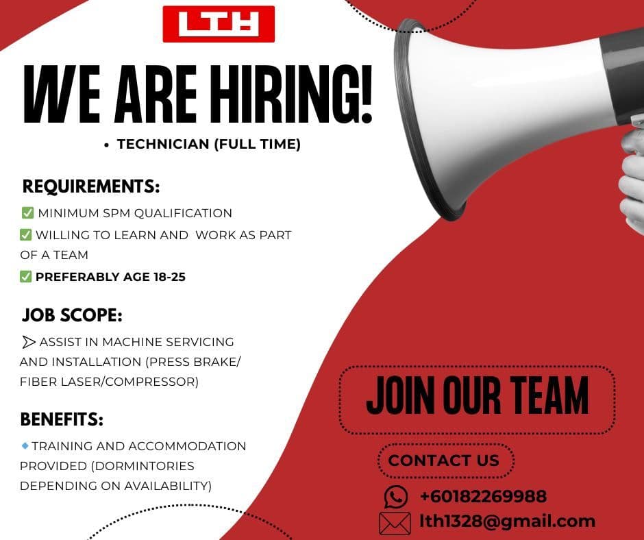 WE’RE HIRING | TECHNICIAN POSITION