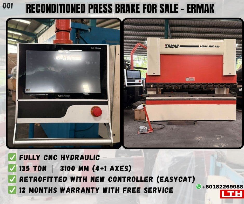 001 For Sale – Ermak CNC Press Brake (Retrofit with EasyCat)